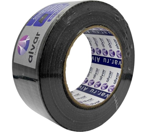 Армированная клейкая лента Alvar 48мм, 50м, 150 микро, черная AL-DT4850B