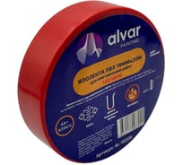 Изолента Alvar ПВХ 19мм, 20м, красная (комплект из 10 штук) AL-1920R_10