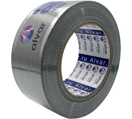 Армированная клейкая лента Alvar 50мм, 50м, 150 микро, серебристая AL-DT4850