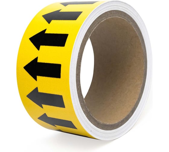 Маркировочная лента Vell желтая, со стрелками для маркировки трубопроводов «ГАЗ» 50 мм/10 м, VL5010YL-A 1396393