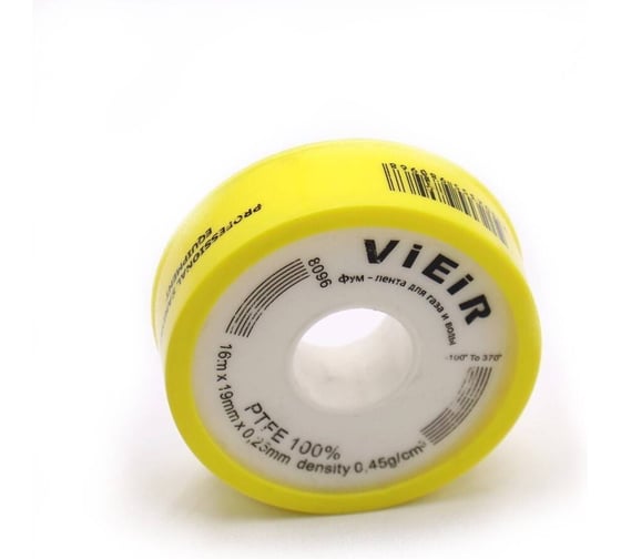 Фум-лента ViEiR 3 шт 16 м x 19 мм x 0,25 мм для газа и воды VR8096 (V)