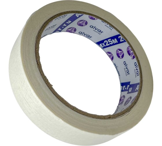 Малярная клейкая лента Alvar 25мм, 25м, белая (комплект из 10 штук) AL-MT2525_10