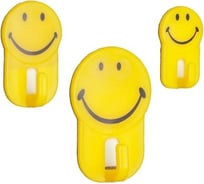 Набор крючков на липучке Доляна Смайлики 3 шт. цвет желтый 456136