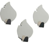 Набор металлических крючков на липучке Доляна Листики 3 шт. 3930650