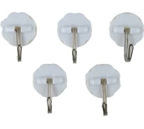 Набор крючков на липучке Доляна Клевер 5 шт. цвет белый 2663713