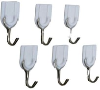 Набор крючков на липучке Доляна Классика 6 шт. цвет белый 2663712