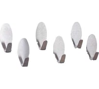 Набор металлических крючков на липучке Доляна Овал 6 шт. 569588