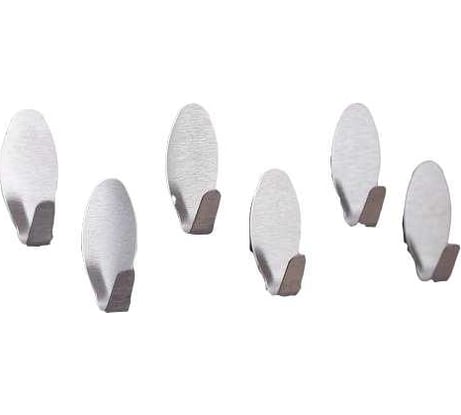 Набор металлических крючков на липучке Доляна Овал 6 шт. 569588