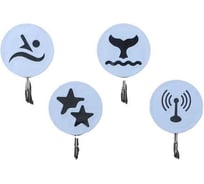 Набор крючков на липучке Доляна Морской, цвет МИКС, 4 шт. 5041042