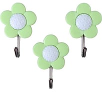 Набор крючков на липучке Доляна Цветы 3 шт. цвет МИКС 3090344