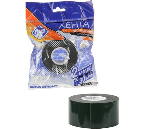 Двухсторонняя клейкая лента Nova Bright зеленый, 30 мм х 2 м 46671