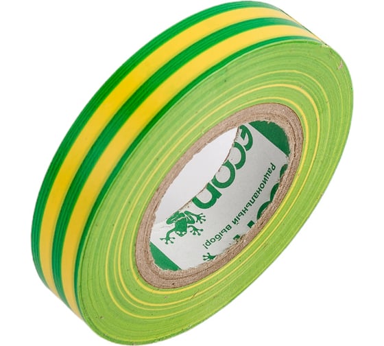Изолента Econ 15 мм х 20 м, 0,15 мм, желто-зеленый 15201505