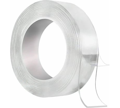 Прозрачная, двусторонняя, акриловая клейкая нано лента TORSO 8 мм х 3 м 5180087