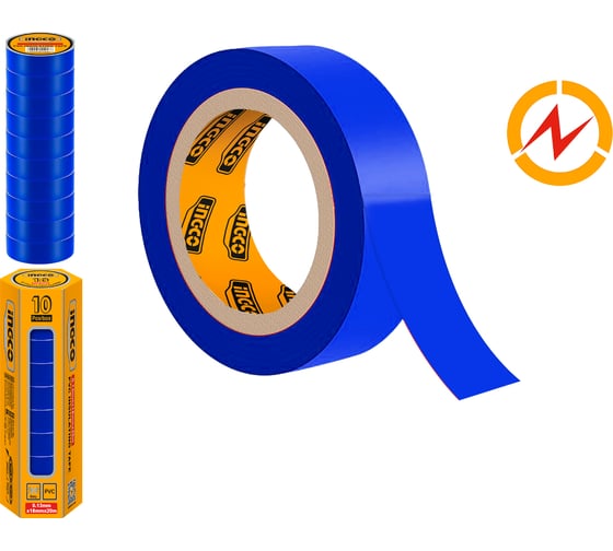 Лента изоляционная INGCO синяя 20 м ПВХ (10/300) HPET1010