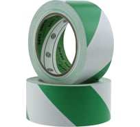 Лента для разметки пола ТМАРК бело-зеленая, 150 мкм, 50 мм х 30 м ТМ-2535-5030WhGr