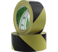 Лента для разметки пола ТМАРК желто-черная, 150 мкм, 50 мм х 30 м ТМ-2535-5030YlBk