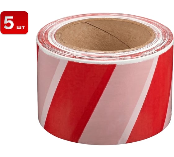 Сигнальная лента SAMGRUPP 75 мм 200 м красно-белая (5 шт) SR-069075200-5
