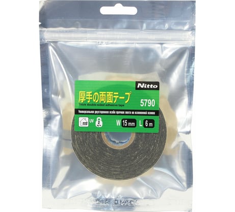 Универсальная двусторонняя особо прочная лента на вспененной основе Nitto 5790, 15 мм х 6 м 4627187943799