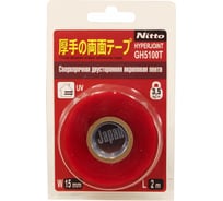 Сверхпрочная двусторонняя акриловая лента Nitto HYPERJOINT GH5100T, 15 мм х 2 м, цвет прозрачный 4627187943874