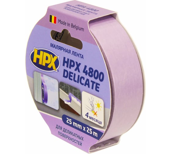 Малярная лента для деликатных поверхностей HPX SR2525 800, 60С, 25 мм х 25 м, пурпурный 5425014223309