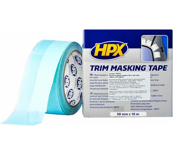 Лента для маскировки профиля HPX TM1010 10, 50 мм х 10 м, синяя 5425014220773 1