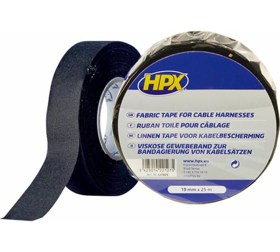 Изоляционная тканевая лента HPX LI1925 19 мм х 25 м, черная 5425014221275