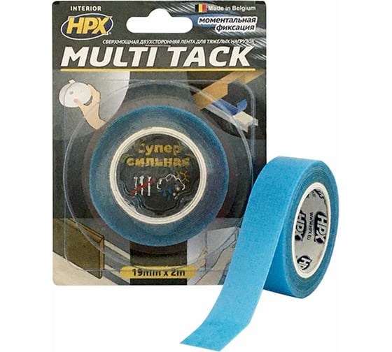 Двухсторонняя лента HPX MTT1902 MULTI TACK, 19 мм х 2 м, прозрачная 4820219500315 1