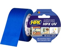 Малярная лента, устойчивая к ультрафиолету HPX MU5025 50 мм х 25 м, синяя 4820219500070
