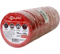 Изоляционная лента ПВХ Silfix 15 мм x 20 м красная 10 шт SILFIX_1520red