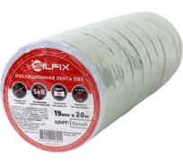 Лента изоляционная SilFix ПВХ, 19мм х 20м, цвет белый 10шт SILFIX_1920white