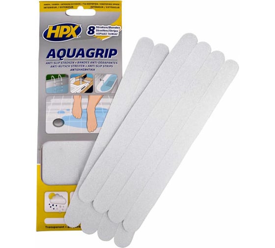 Лента безопасности HPX AG2024 AQUA GRIP 20 мм х 240 мм, прозрачная, 8 шт. 5425014225006 1