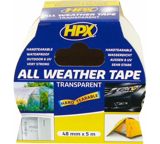 Универсальная ремонтная лента HPX AT4805 прозрачная, 48 мм х 5 м 5425014228199 1
