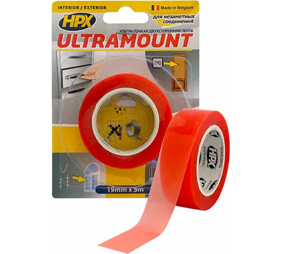 Двухсторонняя лента HPX UM1905 ULTRA MOUNT 19 мм х 5 м, прозрачная 4820219500346 1