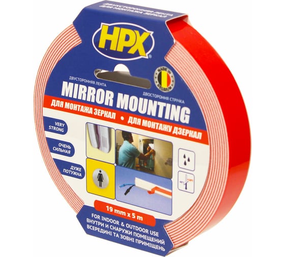 Двухсторонняя вспененная лента HPX DS1905 19 мм х 5 м, картон 5425014220124
