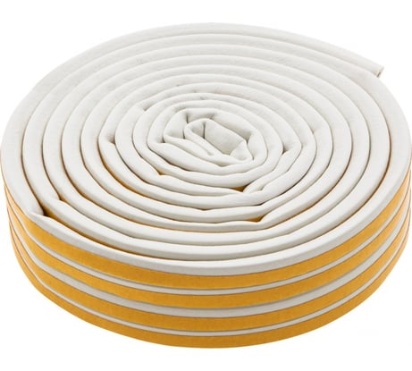 Резиновый уплотнитель СИБРТЕХ (12 м; профиль D; белый) 88909