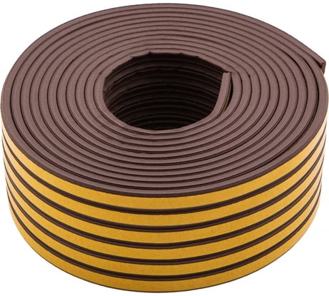 Резиновый уплотнитель СИБРТЕХ (24 м; профиль E; коричневый) 88906