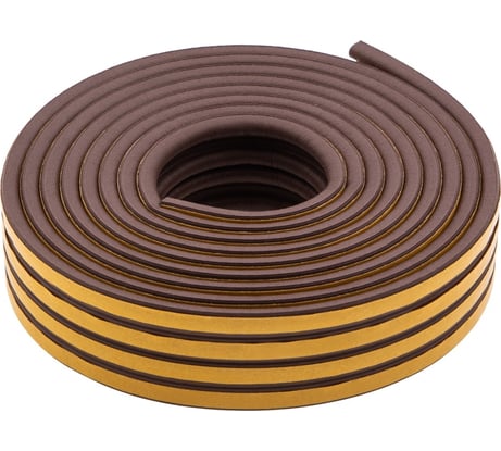 Резиновый уплотнитель СИБРТЕХ (12 м; профиль P; коричневый) 88908