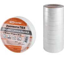 Изолента TDM ПВХ, профессиональная, 0,18x19 мм, белая, 20 м SQ0526-0061 21450688