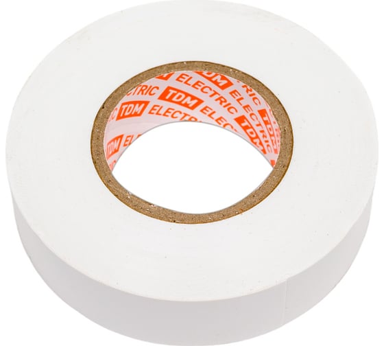 Изолента TDM ELECTRIC ПВХ, профессиональная, 0,18x19 мм, белая, 20 м SQ0526-0061