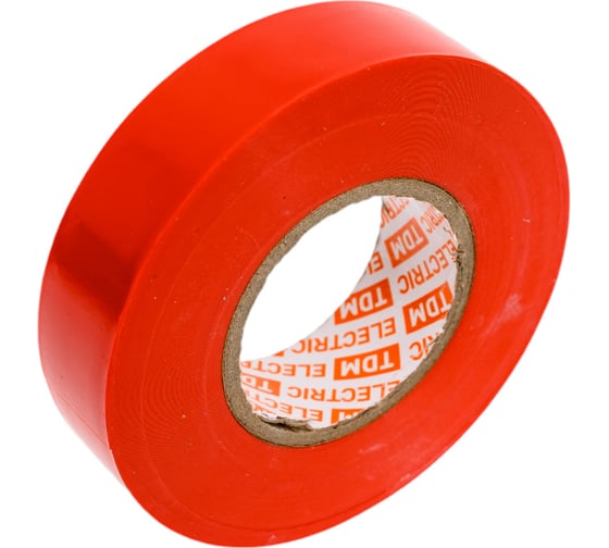 Изолента TDM ПВХ, профессиональная, 0,18x19 мм, красная, 20 м SQ0526-0063 1