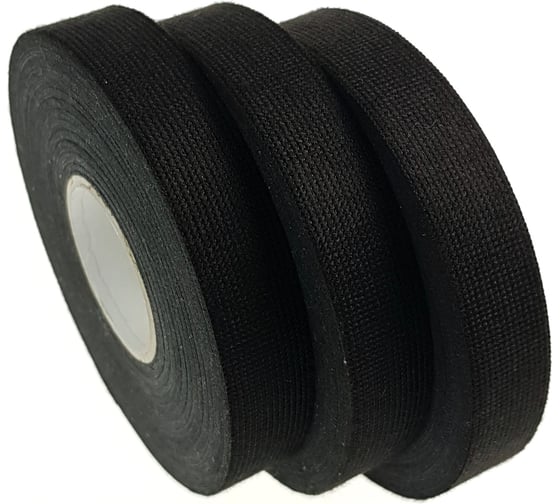 Тканевая изолента ТМАРК IF3HA, черная, 19 мм x 25 м, +150 С TM-IF3HA-1925