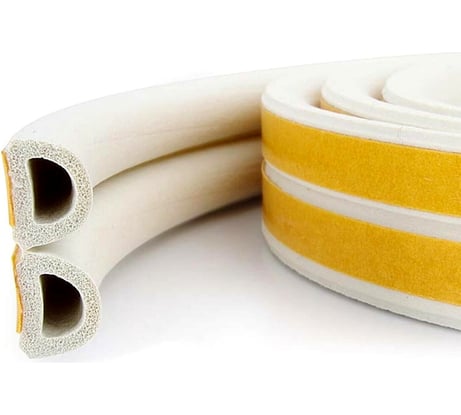 Уплотнитель KIM TEC 04-14-52-6м, профиль D, 12x14 мм, белый, 6 м 11596088