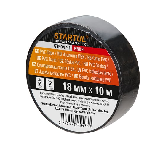Изолента ПВХ STARTUL Profi 18 мм, 10 м, черная ST9047-1