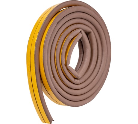 Самоклеящийся уплотнитель для дверей и окон ТДВ D профиль, 14х12 мм, коричн. 1502004