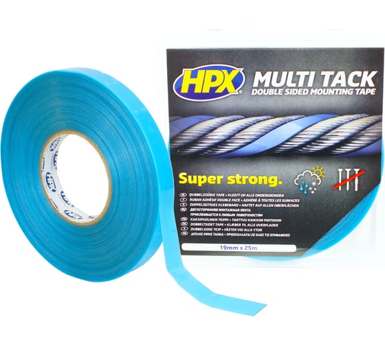 Двухсторонняя лента для монтажа LED профилей HPX MULTI TACK 19 мм х 25 м, прозрачная 5407004562056