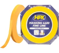 Малярная лента HPX 4400 100C, 9 мм, 50 м, оранжевая 5407004564784