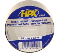 Огнестойкая профессиональная изолента из ПВХ HPX IB5033 INSULATION TAPE 5200 50 мм х 33 м, черная 5425014220223