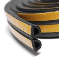 Уплотнитель Home с/к, D-профиль, 12x14 мм, черный, 100 п.м D1214BL100