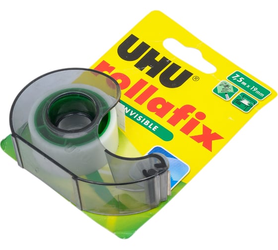 Невидимая клеящая лента UHU 19 мм х 7.5 м, в диспенсере, блистер 36960