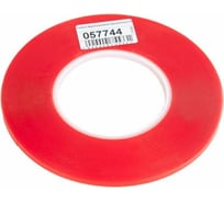 Двусторонняя клейкая лента ZeepDeep прозрачный с красной защитной лентой, ширина 2 мм, длина 25 м 865381